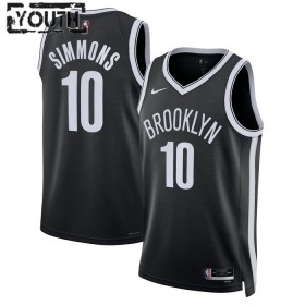 Camiseta Niños NBA Brooklyn Nets Ben Simmons 10 2022-23 Nike Icon Edition Negro Swingman